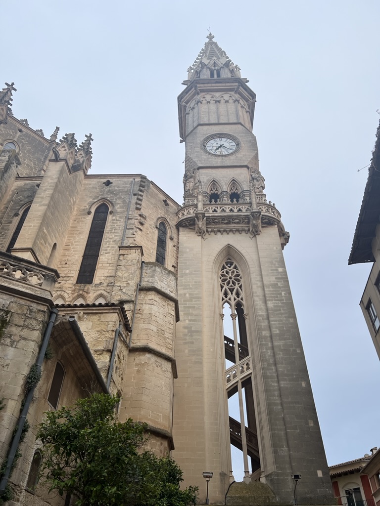 Clocktower outside cathedral in Manacor